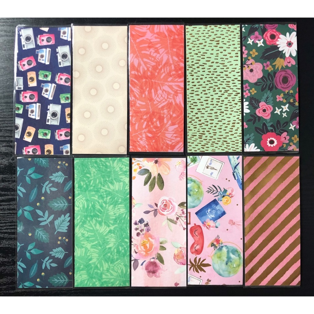 10 laminated cash envelopes